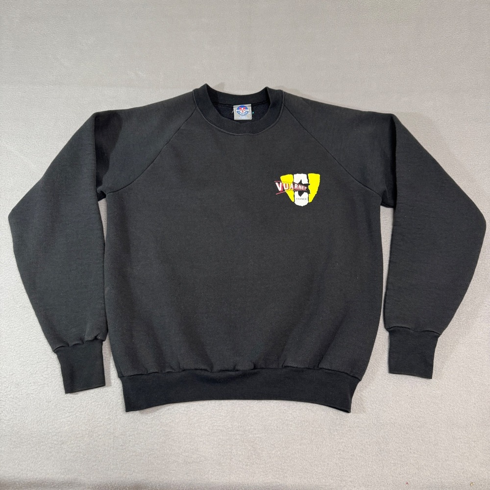 Vuarnet‎ France Sweatshirt Mens Large Black Graphic USA Ski Vintage
